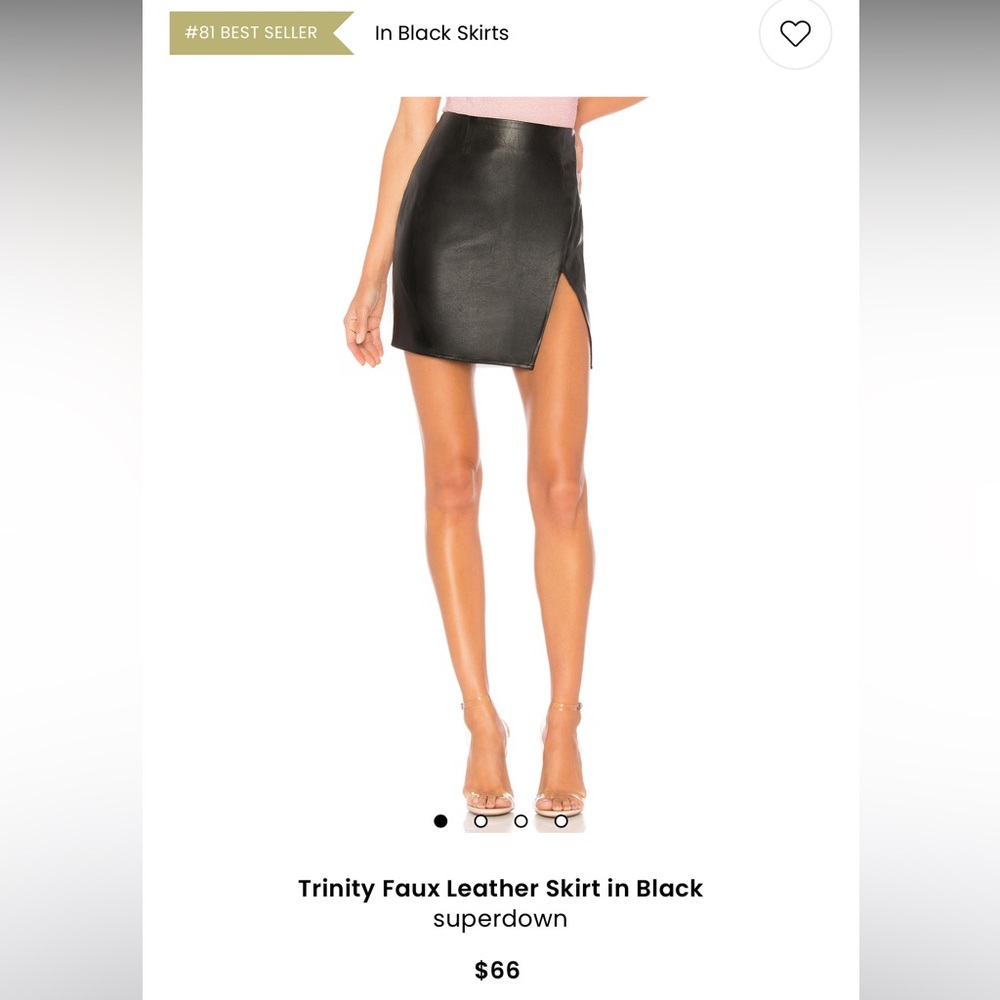 Superdown - Black Faux Leather Skirt - New - Size M
